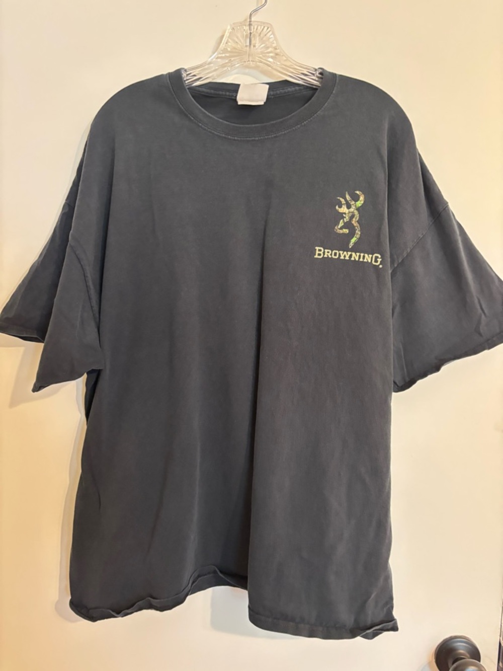 Browning Black Tee with Gold Logo Tag
